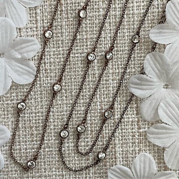 CZ By The Yard Necklace 36” Slips Over Your Head - Picture 2 of 4